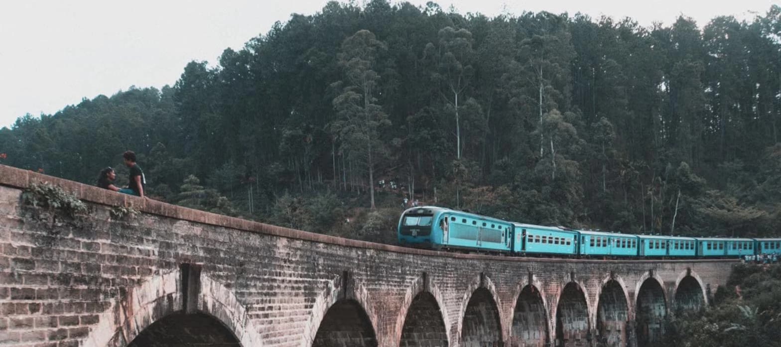 The Nine Arches Bridge near Ella, set among lush hills